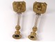 Pair of sconces gilt bronze candlesticks crystal candlesticks nineteenth century