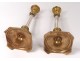 Pair of sconces gilt bronze candlesticks crystal candlesticks nineteenth century