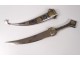 silver metal letter opener dagger inlaid eastern Caucasus Koumia 19th boat