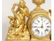 gilded pendulum goddess Hygeia snake cherub Eros Cupidon clock XVIII