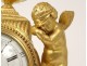 gilded pendulum goddess Hygeia snake cherub Eros Cupidon clock XVIII