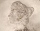 Sculpture low-relief profile young woman elegant L.Kley plaster earth XIXth century