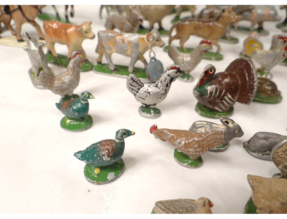 Animaux Quiralu Lot Animaux Fermier Quiralu - Veau Et Autres, Figurines Vintage, Occasion Animaux De La Ferme