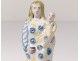 Small statuette faience Nevers Virgin Child Jesus Mary XIXth century