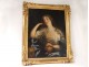 HST painting Saint Mary Madeleine Penitente skull Vanity frame carved 17th