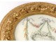 Small frame oval wood carved gilded foliage frame 18th century