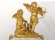 Pendulum gilt bronze white marble Cupid Romantic Quid XIV