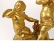 Pendulum gilt bronze white marble Cupid Romantic Quid XIV