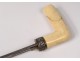 Cane sword with system pommel sculpted silver wooden barrel XIXth century