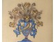 Hair work black wood frame gilded Souvenir flowers Napoleon III XIX