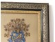 Hair work black wood frame gilded Souvenir flowers Napoleon III XIX