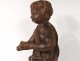 Sculpture religious angel wood carved cherub XVIIth century church