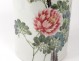 Vase Roll porcelain chinese birds flowers poem China signed XXth