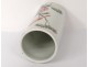 Vase Roll porcelain chinese birds flowers poem China signed XXth