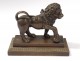 Small sculpture bronze lion of Médicis globe Restoration XIXth century