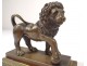 Small sculpture bronze lion of Médicis globe Restoration XIXth century