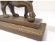 Small sculpture bronze lion of Médicis globe Restoration XIXth century