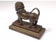 Small sculpture bronze lion of Médicis globe Restoration XIXth century