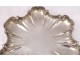 Pair flat Louis XV silver cups Minerva shells 844gr XIX
