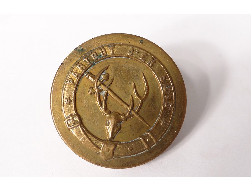 Bouton Ancien Cuivre – Chasse à Courre, Équipage Chamois ? – France 15mm