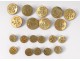 Lot 20 buttons of uniform livery monogram gilt brass collection XIXth