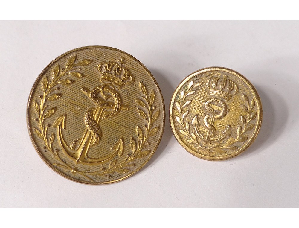 Lot de 6 boutons anciens de la Marine, ancre de marine, Perfectionne Paris, diamètre 20 mm - Collection