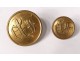 Lot 10 buttons of old livery golden brass monogram FP XIXth century
