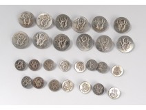 Lot 27 buttons of uniform livery monogram WB silver silver Agry XIX