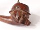 Pipe satyr wood carved head pig Kaiser Kultur trench hairy XXth