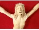 Christ crucifix ivory carved German work gold frame cross XVIIIth c.