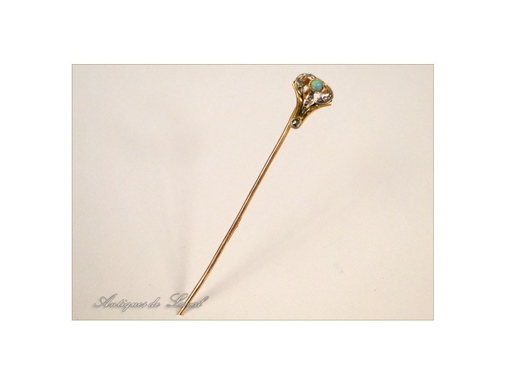 Ancienne Pince à Cravate Art Déco – Plaqué Or 18 Carats 750 – Créateur