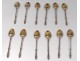 Service 12 teaspoons coffee silver vermeil Minerve Girard tea-pass XIX