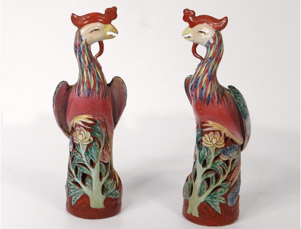 pair sculptures chinese porcelain