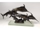 Sculpture bronze swordfish marlins WA Lovegrove founder Susse Paris XXème