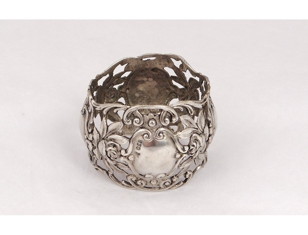 Lot 4 Rond Serviette Argent ou Métal Argenté Art Ethnique