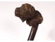 Old cane wooden head carved heads monkeys woody thorny cane XIXth c.