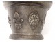 Mortar apothecary bronze flowers lys mascarons faune Puy-en-Velais XVIIè