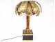 Large lamp Jansen palm tree gilt brass wood bamboo design 1970 XXth century