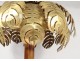 Large lamp Jansen palm tree gilt brass wood bamboo design 1970 XXth century