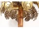 Large lamp Jansen palm tree gilt brass wood bamboo design 1970 XXth century