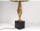 Lampe Maison Charles France Epi of corn gilt bronze marble black design XXè