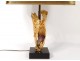 Lamp Willy Daro bronze gilt amethyst marble black design 1970 XXth century