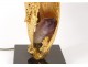 Lamp Willy Daro bronze gilt amethyst marble black design 1970 XXth century