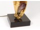 Lamp Willy Daro bronze gilt amethyst marble black design 1970 XXth century