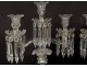 Pair candelabra candlesticks 3 lights crystal pendants Baccarat Medallion XXth