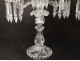 Pair candelabra candlesticks 3 lights crystal pendants Baccarat Medallion XXth