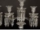 Pair candelabra candlesticks 3 lights crystal pendants Baccarat Medallion XXth