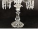 Pair candelabra candlesticks 3 lights crystal pendants Baccarat Medallion XXth