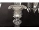 Pair candelabra candlesticks 3 lights crystal pendants Baccarat Medallion XXth