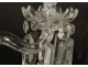 Pair candelabra candlesticks 3 lights crystal pendants Baccarat Medallion XXth